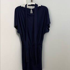 Navy Blue Short Sleeve Romper